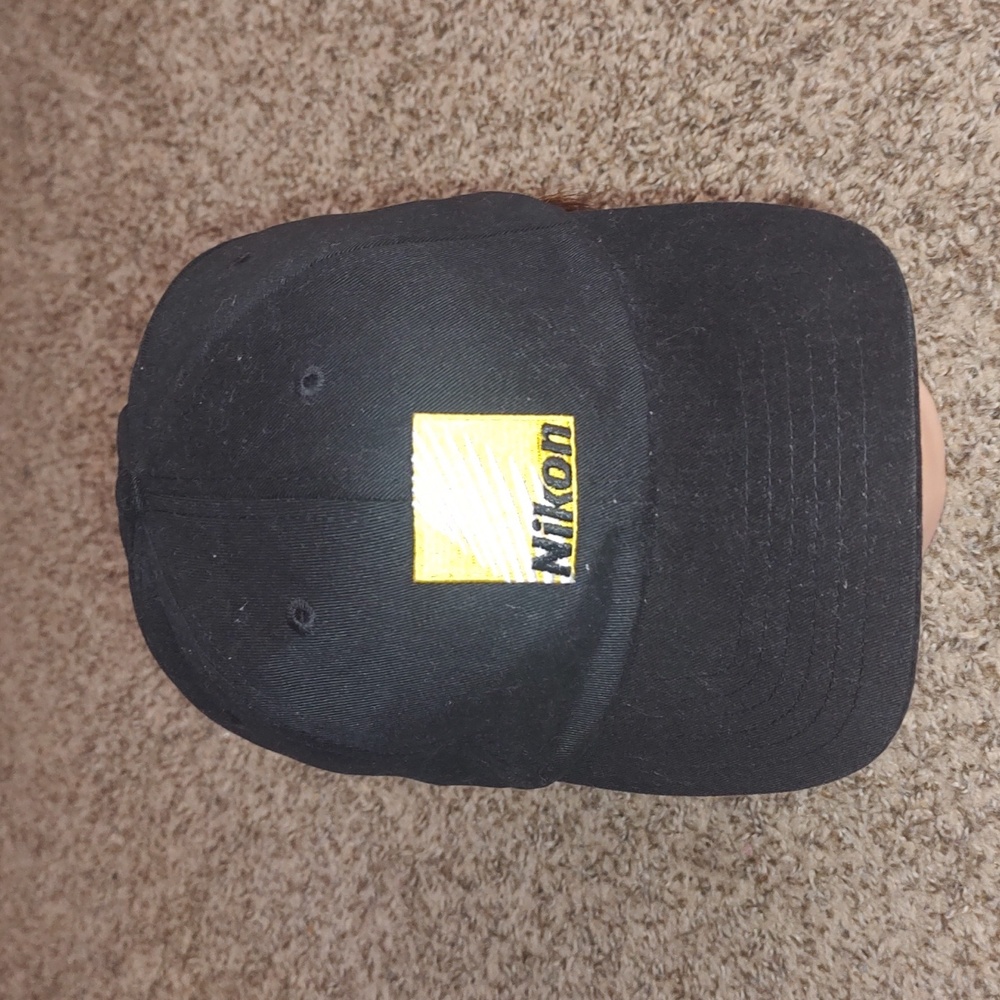 Nikon USA Embroidered Black Strapback Hat OS